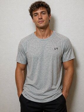 LF Gray Short Sleeve Tee Classic Crew Neck